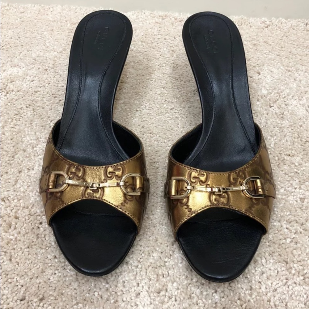Gucci Guccissima Leather Slide Heels